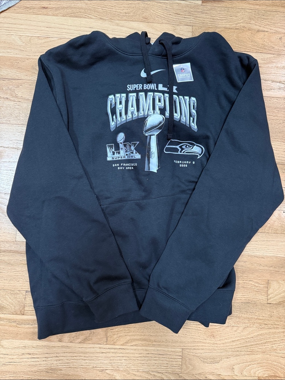 Nike Black Super Bowl Champions Crewneck Hoodie